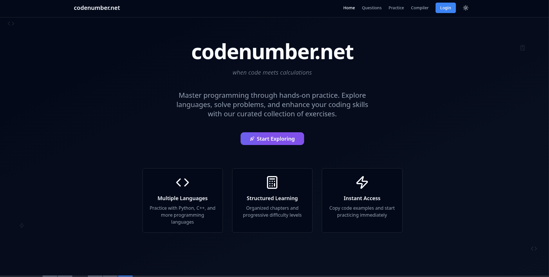 CodeNumber.net - Main screenshot